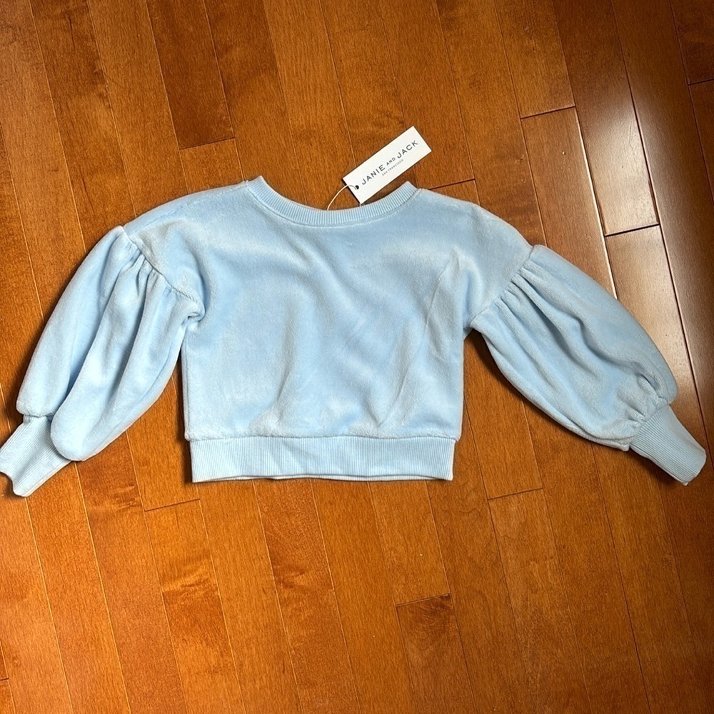 Janie and Jack Light Blue Puff-Sleeve Sweatshirt